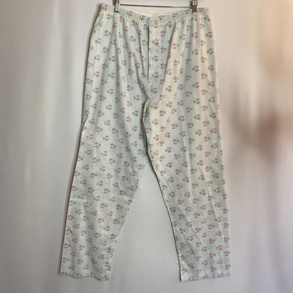 Vintage JC Penney Ditsy Flower Print Long Sleeve Button Up Pajama Set Size L - Picture 6 of 14